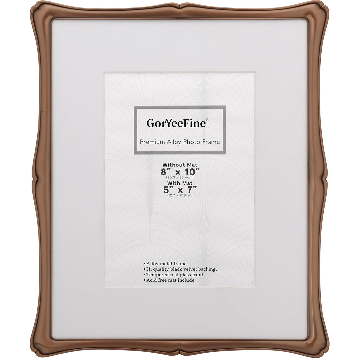 5 x7'' Premium Alloy Gold Photo Frame - Luxury Display Hi End Décor Picture Frames 7x5'' with Velvet Backing,Hi End Décor Metal Frames