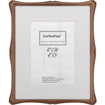 5 x7'' Premium Alloy Gold Photo Frame - Luxury Display Hi End Décor Picture Frames 7x5'' with Velvet Backing,Hi End Décor Metal Frames