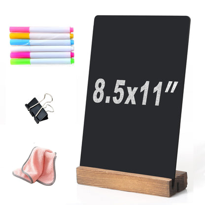 3 Pack 8.7x12 in Desktop Small Chalkboard Sign with Wood Base
