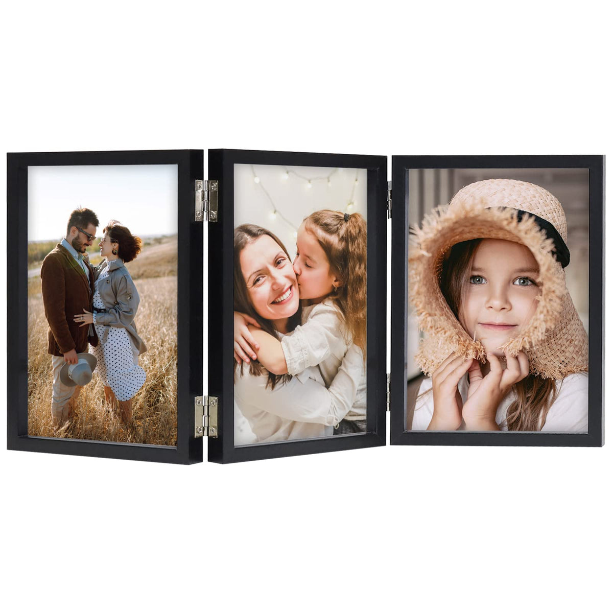4x6 Triple Picture Frame 3 Picture Frames with Glass Gold