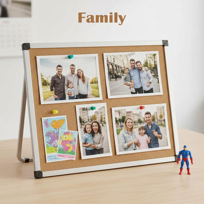 2 Pack Cork Board Desk Bulletin Board, Double Sided Pin Small Desk Cork