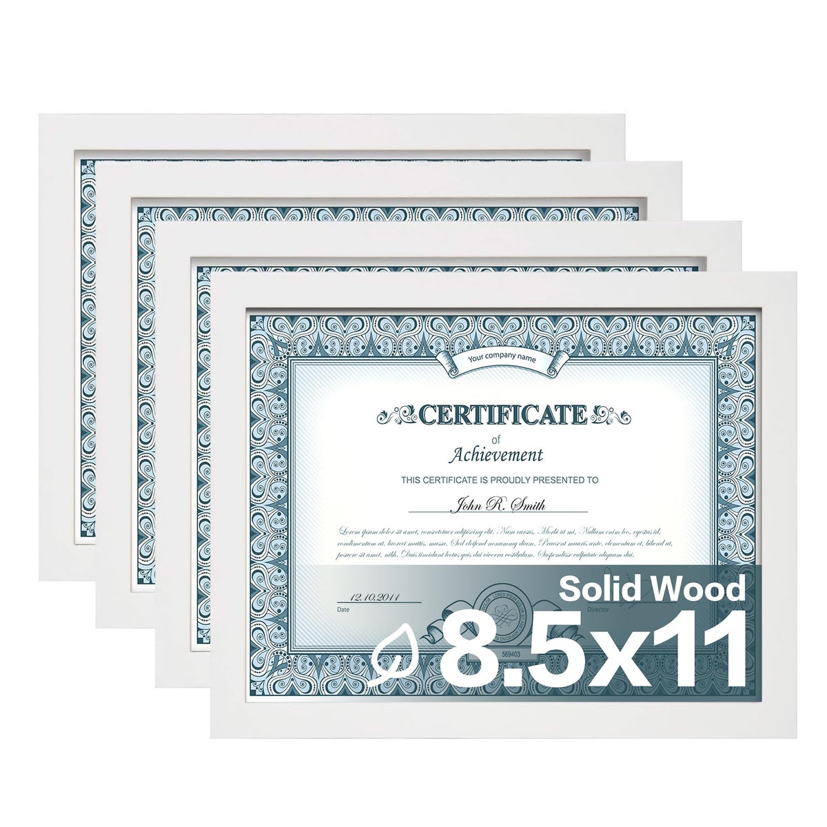 Egofine 8x10 Picture Frames Set of 4, Made of Solid Wood Covered by Plexiglass 4x6 and 5x7 with Mat or 8x10 without Mat, for Table Top Display and Wall Mounting Photo Frame Black