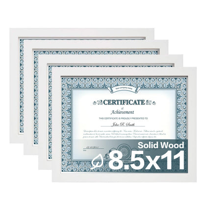 Egofine 8x10 Picture Frames Set of 4, Made of Solid Wood Covered by Plexiglass 4x6 and 5x7 with Mat or 8x10 without Mat, for Table Top Display and Wall Mounting Photo Frame Black