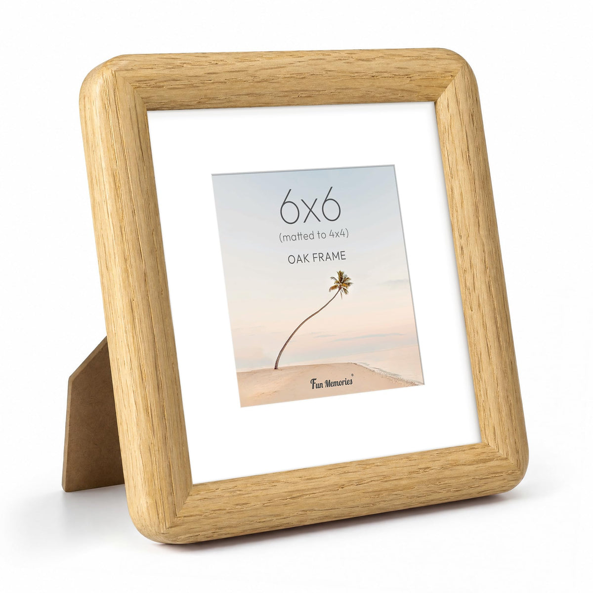 6x6 Picture Frame, USA-Sourced Walnut Wood Photo Frame with Tempered Glass, Handcrafted Rustic Farmhouse Frame for Wall & Tabletop Display, Matted to 4x4