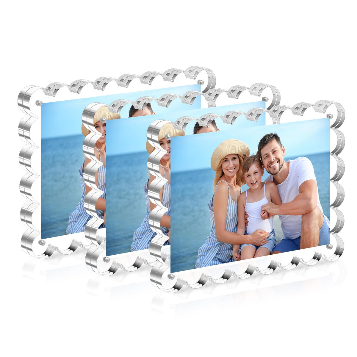 HOUSE DAY 3Pack Acrylic Picture Frame 5x7,Double Sided for Tabletop Display