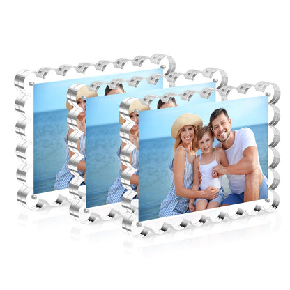 HOUSE DAY 3Pack Acrylic Picture Frame 5x7,Double Sided for Tabletop Display