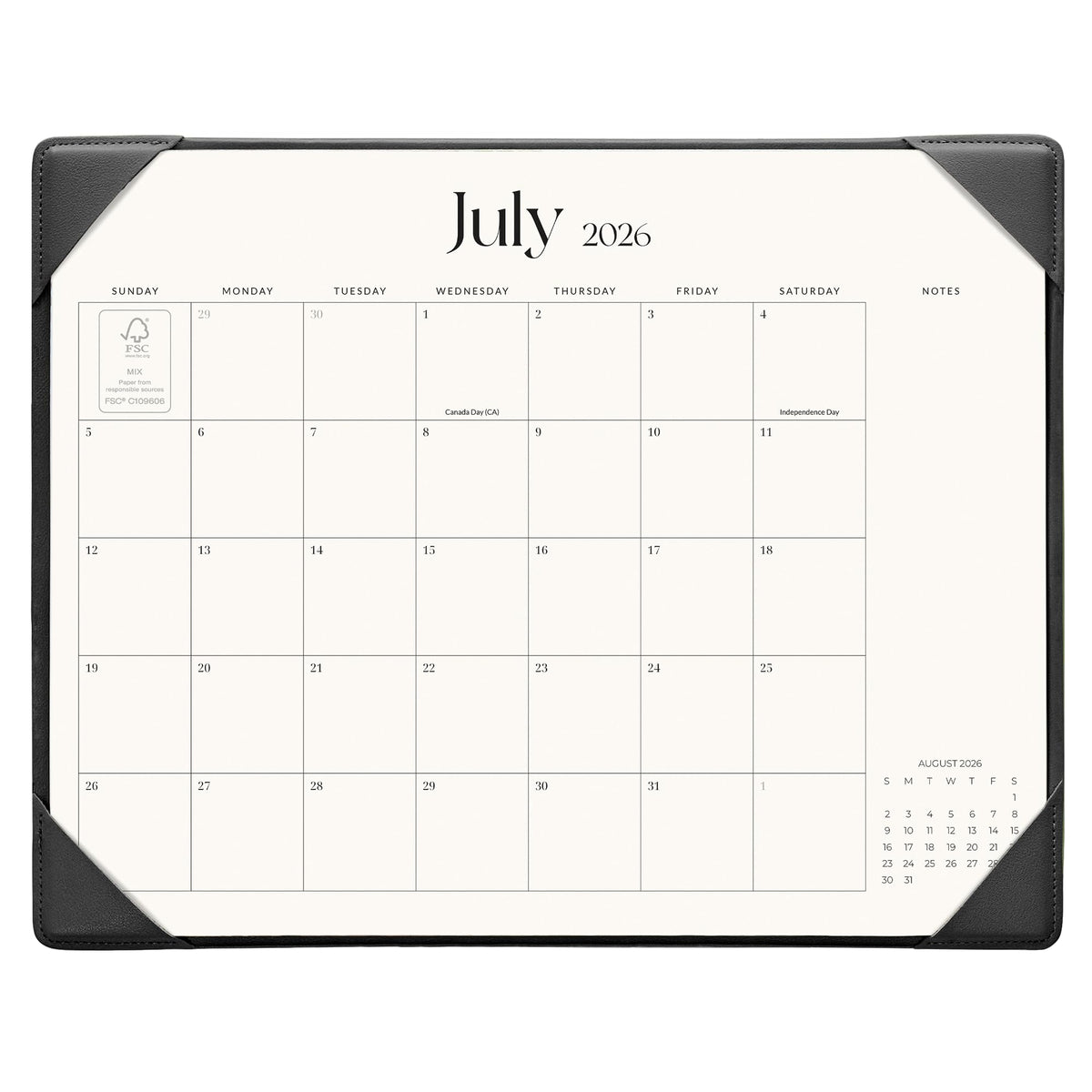 Cabbrix Desk Calendar 2026 with Desktop Mat, Simplified Medium Desk Pad Calendar 15" x 12" July 2026 to December 2027, Desk Blotter Calendar for Home School and Office (Apricot)