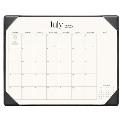 Cabbrix Desk Calendar 2026 with Desktop Mat, Simplified Medium Desk Pad Calendar 15" x 12" July 2026 to December 2027, Desk Blotter Calendar for Home School and Office (Apricot)