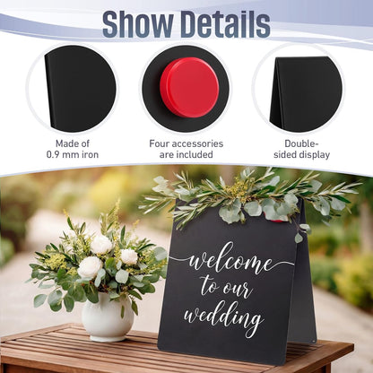 Fainne 2 Pack 11 x 8.5 Inch Metal Magnetic Board with Stand, Double-Sided