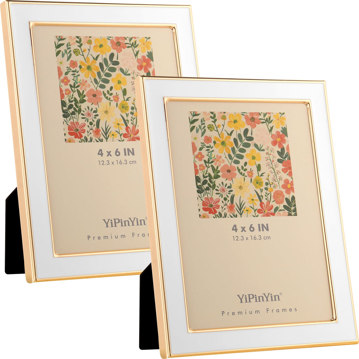 YiPinYin 5x7''Jasper Green Enamel Picture Frames with Gold-Plated Metal Frame Design,HD-Real Glass & Velvet Back,for Countertop,Tabletop Display,Bookshelf,Wall Décor