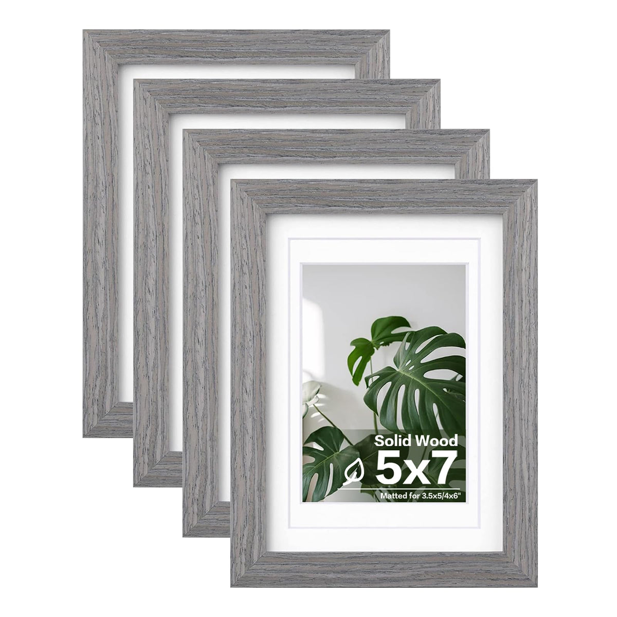 Egofine 8x10 Picture Frames Set of 4, Made of Solid Wood Covered by Plexiglass 4x6 and 5x7 with Mat or 8x10 without Mat, for Table Top Display and Wall Mounting Photo Frame Black