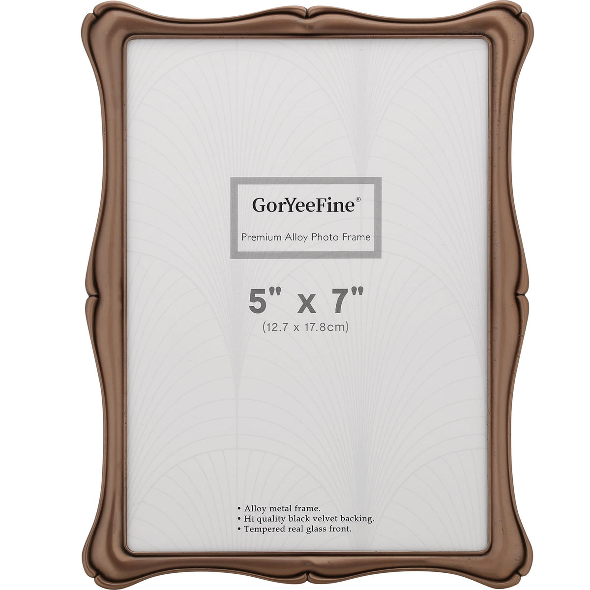 5 x7'' Premium Alloy Gold Photo Frame - Luxury Display Hi End Décor Picture Frames 7x5'' with Velvet Backing,Hi End Décor Metal Frames