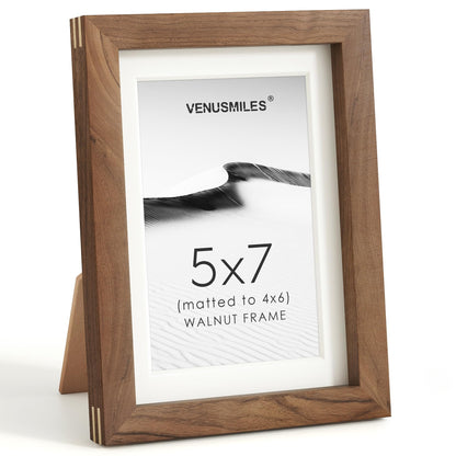 4x6 Picture Frame, USA-Sourced Natural Maple Wood Photo Collage Frame with HD Tempered Glass, Modern Simple 4 x 6 Wooden Frame Matted to 3.5x5, Gallery Wall Frames for Art, Wall or Tabletop Display