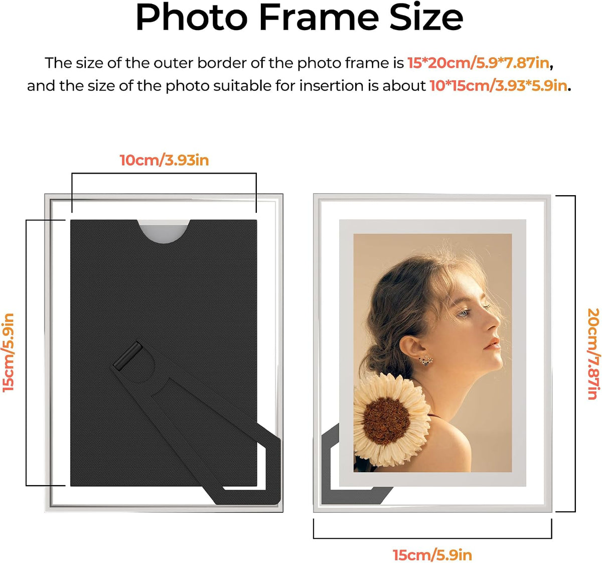 4x6 Picture Frames Set of 2, Desktop Clear Glass Photo Frame Horizontal or Vertical Display for Landscape, Portrait, Wedding, Pet Photos