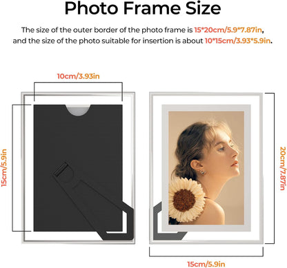 4x6 Picture Frames Set of 2, Desktop Clear Glass Photo Frame Horizontal or Vertical Display for Landscape, Portrait, Wedding, Pet Photos