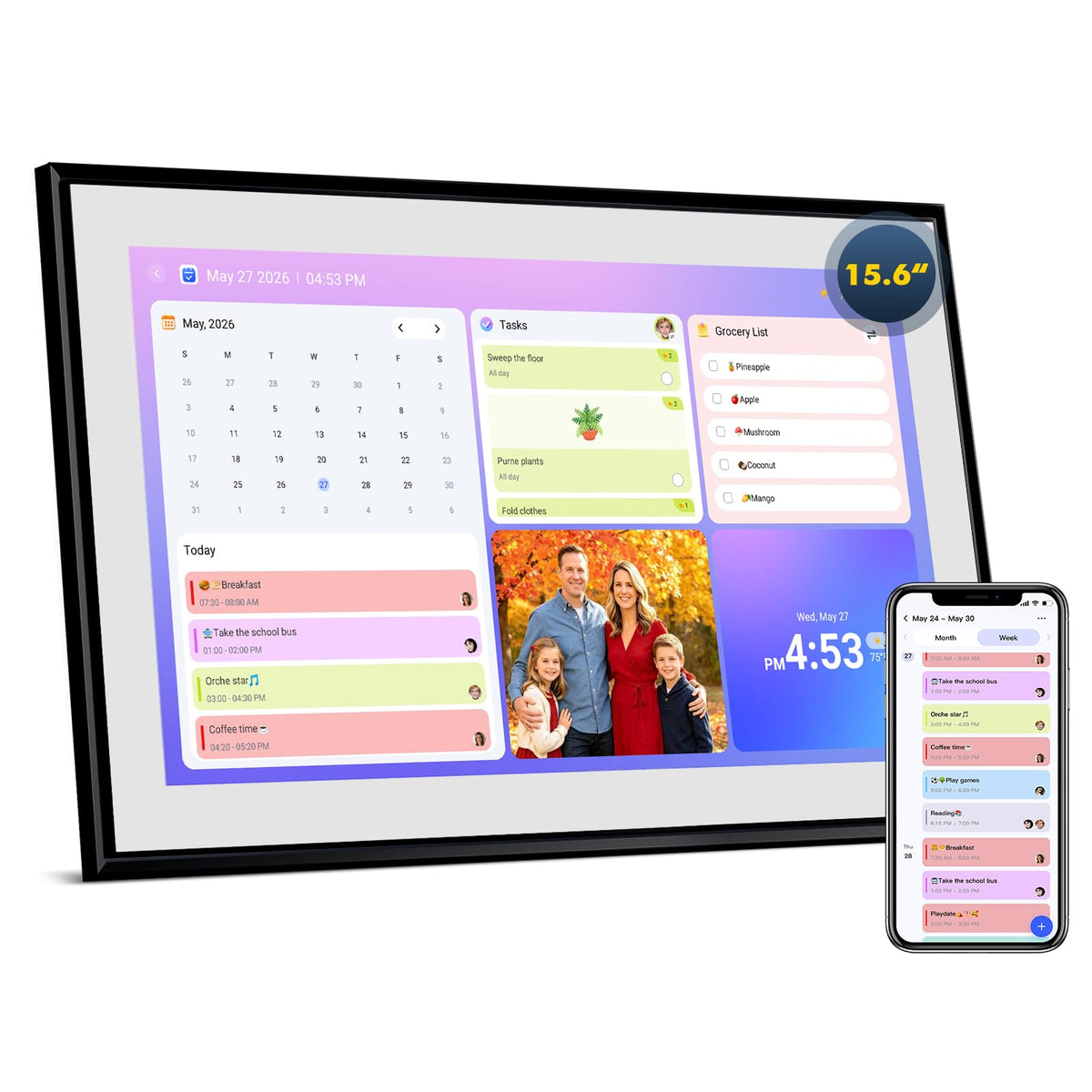 10.1" Digital Calendar, Full HD Smart Display for Family Organizer