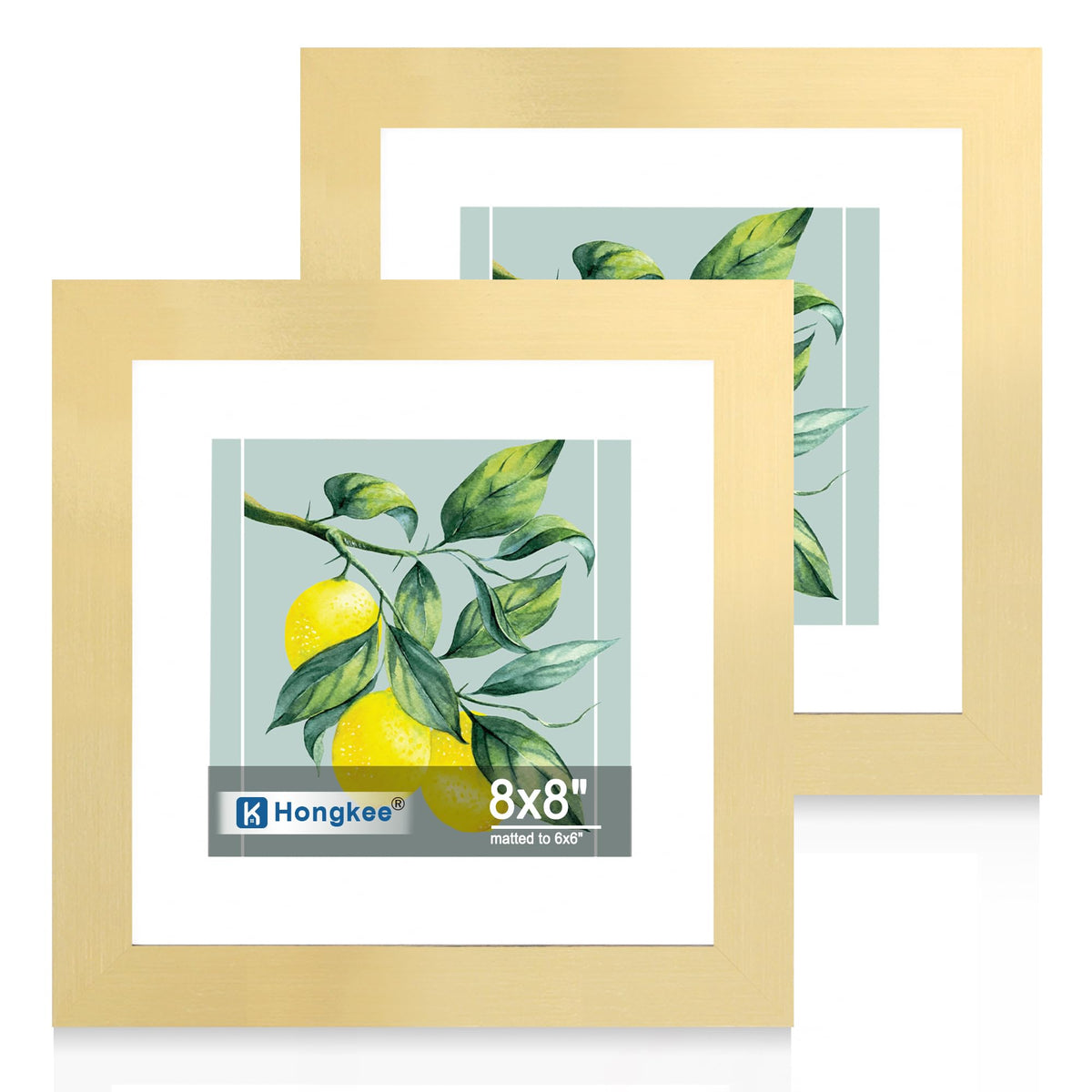 Hongkee 8x11 Picture Frame Set of 2, Real Glass, Rustic Brown Wood Frame