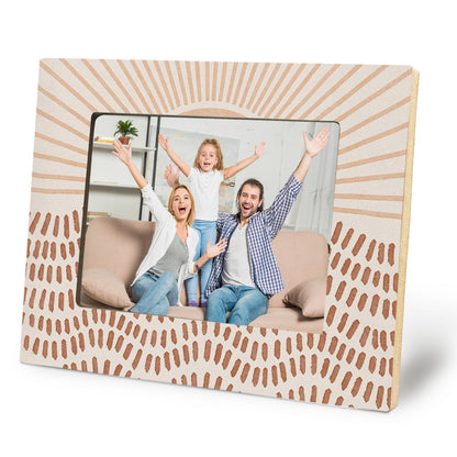 Boho Rainbow Sunshine Nursery Picture Frame 5x7, Boho Photo Frame, Abstract Sunshine Sunrise Sunset Picture Photo Frames for Kids Room Nursery Home Tabletop Desk Shelf Decor