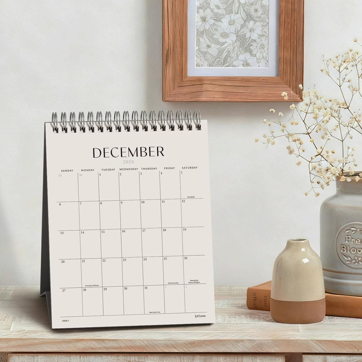 Jotsome Desk Calendar 2026-2027, Small Standing Flip Desktop Calendar