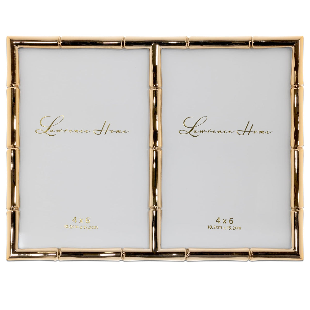 Lawrence Frames Bamboo Design Metal Frame, 4x4, Silver