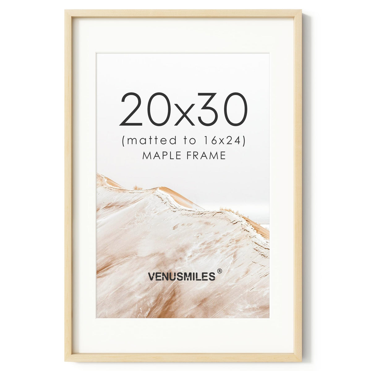 4x6 Picture Frame, USA-Sourced Natural Maple Wood Photo Collage Frame with HD Tempered Glass, Modern Simple 4 x 6 Wooden Frame Matted to 3.5x5, Gallery Wall Frames for Art, Wall or Tabletop Display