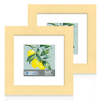 Hongkee 8x11 Picture Frame Set of 2, Real Glass, Rustic Brown Wood Frame