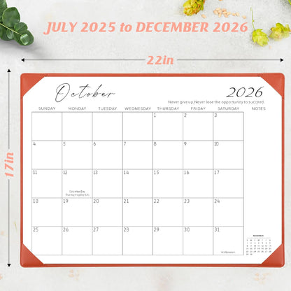 Desk Calendar 2026-2027 with Desktop Mat,22x17'' Large Desktop Pad Calendar