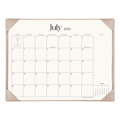 Simplified Desk Calendar 2026 with Desktop Mat, Cabbrix Large Desk Pad Calendar 21" x 16-1/2" Including January 2026 to June 2027, Desk Blotter Calendar for Home School and Office (Mint Green)