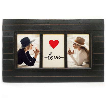 Eosglac Wooden 5x7 inch Picture Frame, Wood Plank Design with Rustic Brown Finish, Wall Mounting or Tabletop Display, Handmade Photo Frame