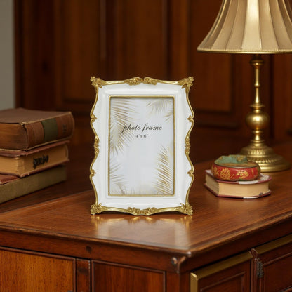 Ferrisland 4x6 desktop and wall resin photo frame(White)