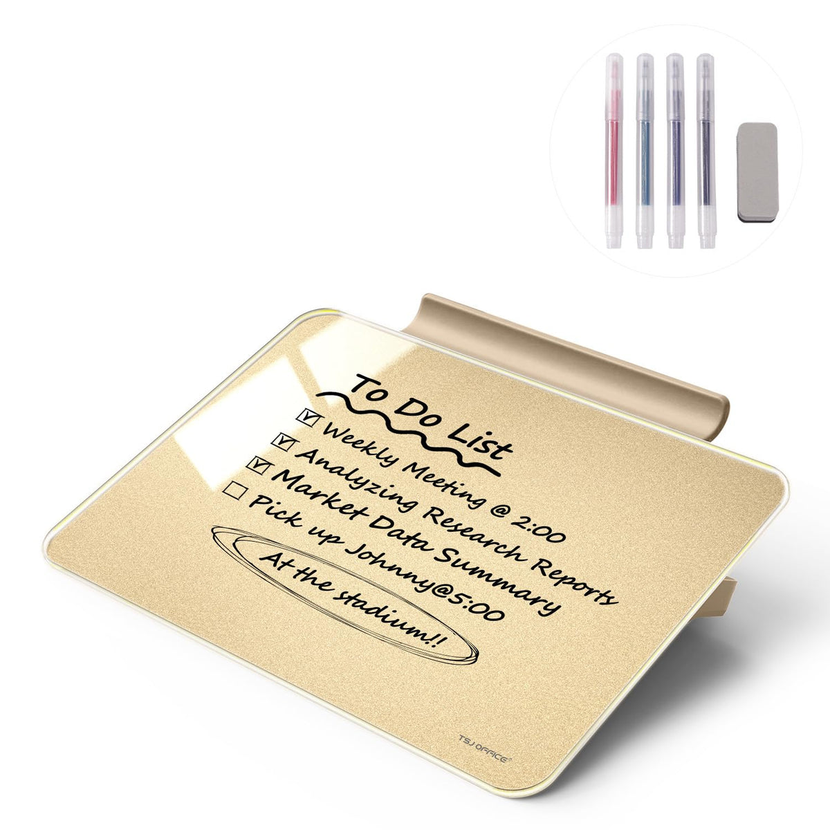 Small Desktop Glass Dry-Erase Whiteboard - 8 X 6 Inches Tabletop Easel Whiteboard with Stand, Desk Board Buddy for Artist, Teacher and Student