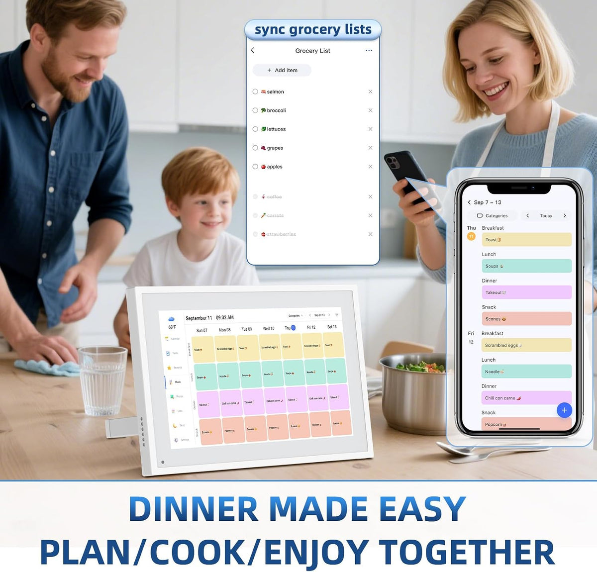 10.1" Digital Calendar, Full HD Smart Display for Family Organizer