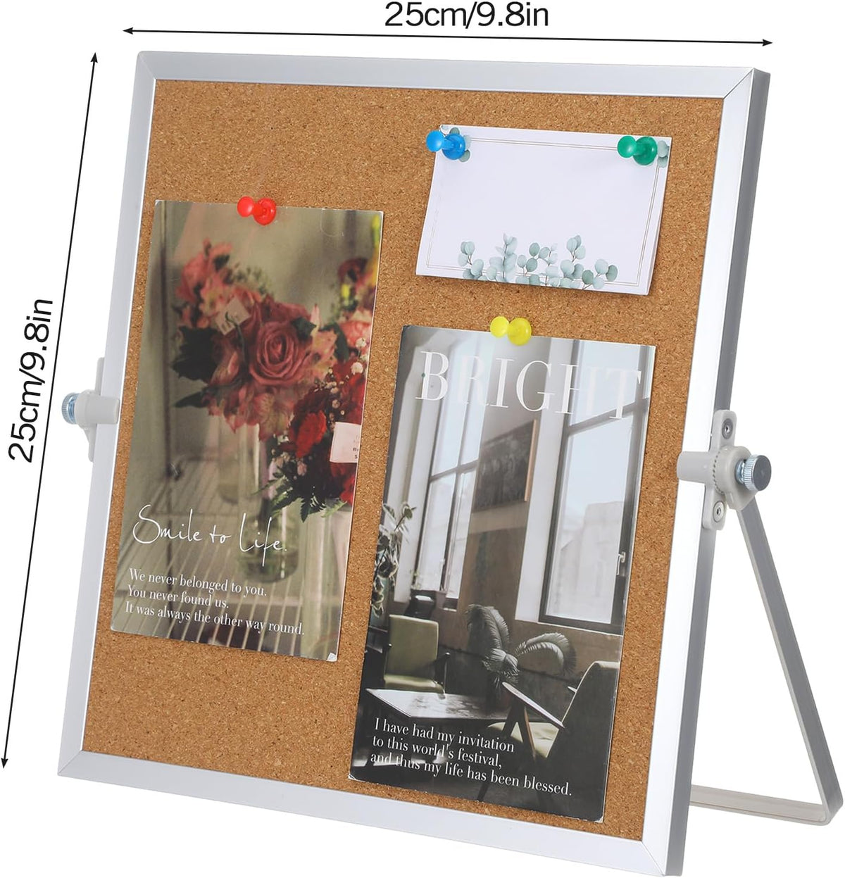 2 Pack Cork Board Desk Bulletin Board, Double Sided Pin Small Desk Cork