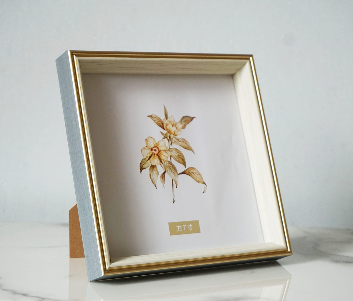 5x5 Blue Beige Square Picture Frame, 5x5 Resin Photo Frame, Wall and Desktop Display Picture Frame, Plexiglass