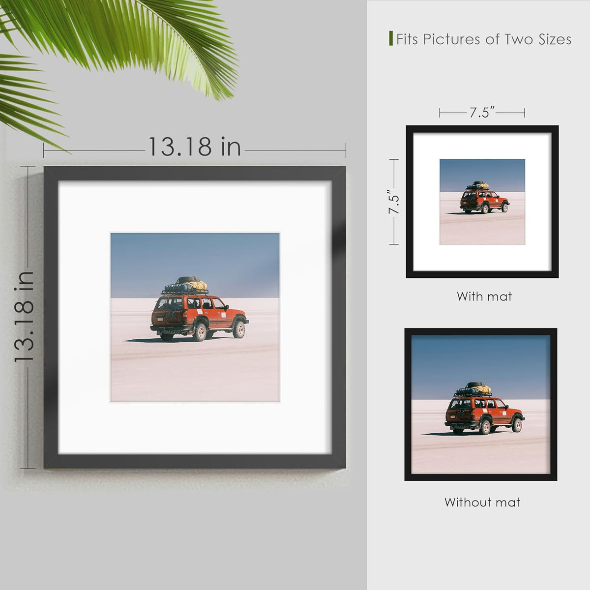 12x12 Picture Frame Sef of 10, for Wall Gallery Decor, Black