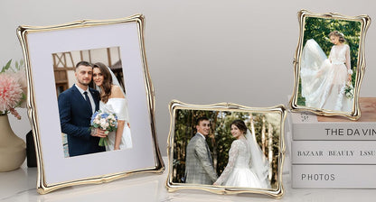 Silver 8x10'' Premium Alloy Picture Frame with Acid Free Mat for 5x7'',Luxury Hi-End Photo Frames 5x7'' with Black Velevt Backing for Desktop and Wall Hanging