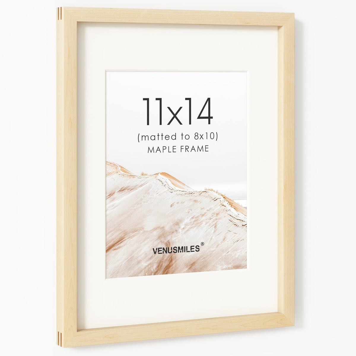 4x6 Picture Frame, USA-Sourced Natural Maple Wood Photo Collage Frame with HD Tempered Glass, Modern Simple 4 x 6 Wooden Frame Matted to 3.5x5, Gallery Wall Frames for Art, Wall or Tabletop Display
