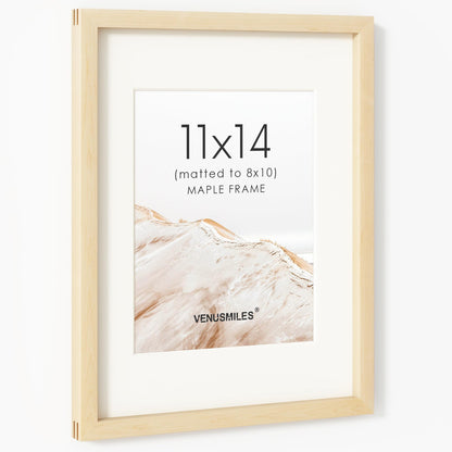 4x6 Picture Frame, USA-Sourced Natural Maple Wood Photo Collage Frame with HD Tempered Glass, Modern Simple 4 x 6 Wooden Frame Matted to 3.5x5, Gallery Wall Frames for Art, Wall or Tabletop Display