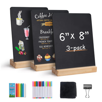 SELEAD Small Chalkboard Words Sign w/Metal Stand, 2 Pack 8”x12”, Rectangle