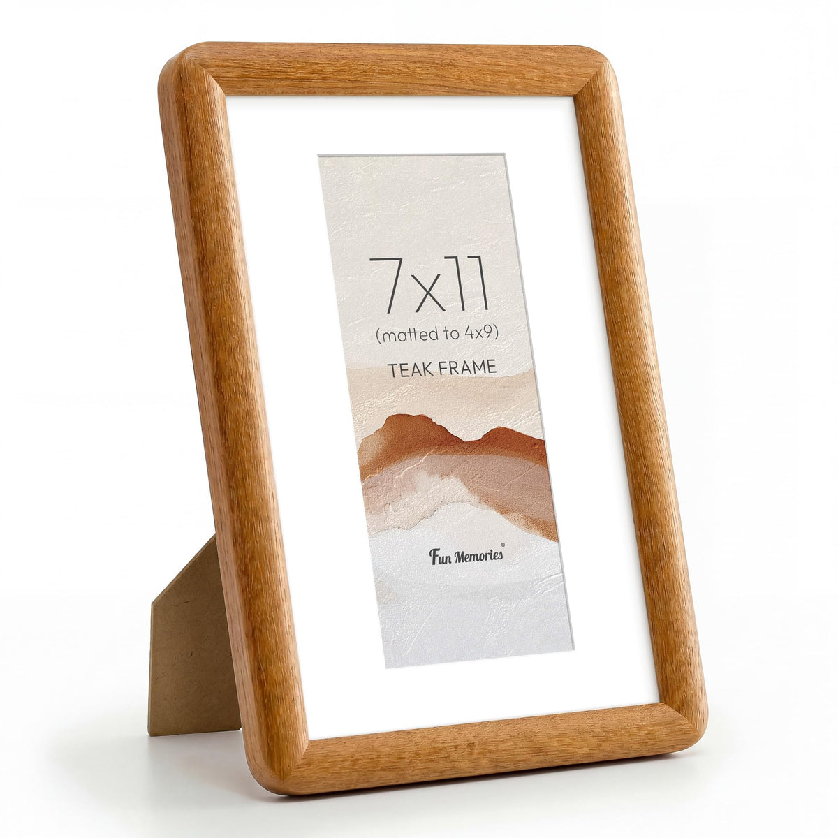 6x6 Picture Frame, USA-Sourced Walnut Wood Photo Frame with Tempered Glass, Handcrafted Rustic Farmhouse Frame for Wall & Tabletop Display, Matted to 4x4
