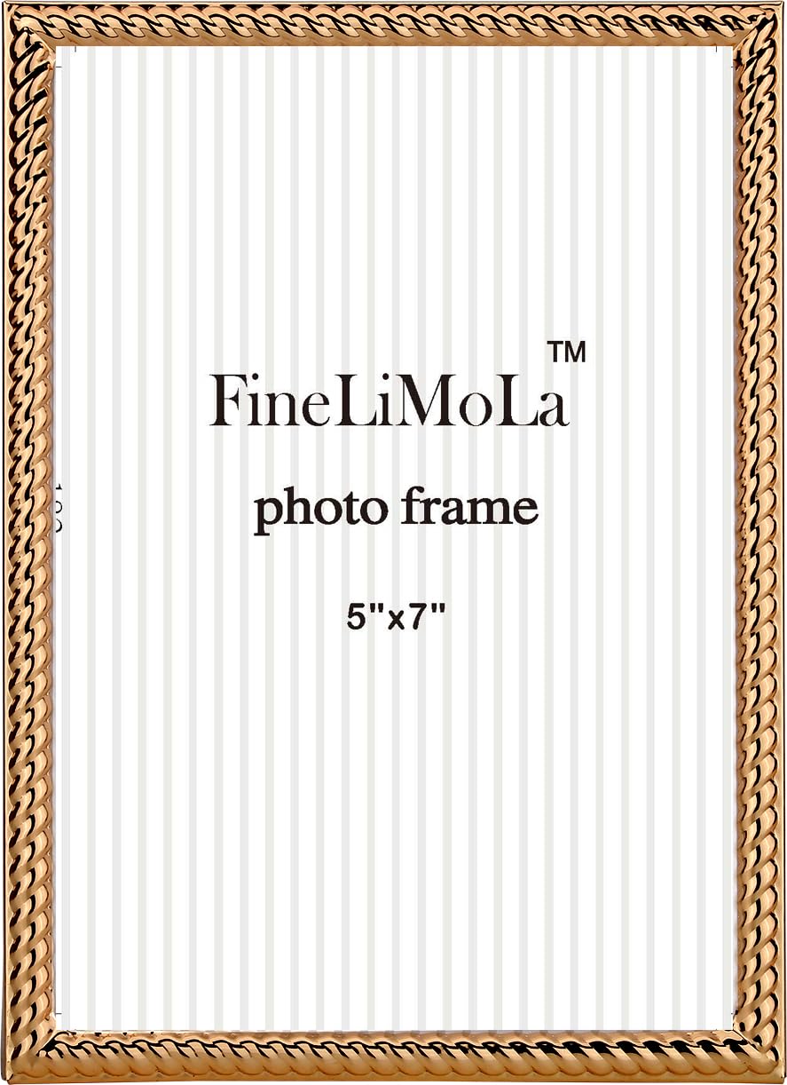 5x7'' Silver Rope Design Metal Picture Frames with Hi Quality Velvet Backing and Real Glass Front,Silver Photo Frame 7x5'' for Desktop Display Or Wall Hanging