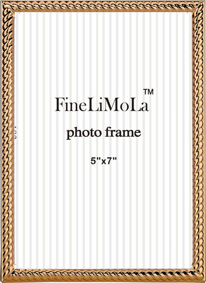 5x7'' Silver Rope Design Metal Picture Frames with Hi Quality Velvet Backing and Real Glass Front,Silver Photo Frame 7x5'' for Desktop Display Or Wall Hanging