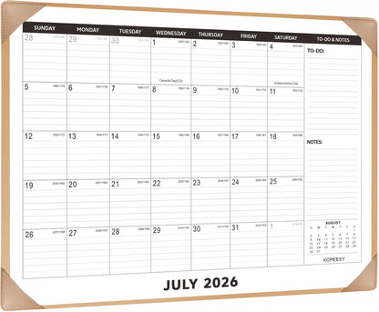 Desk Calendar 2026-2027 with Protective Mat 22" x 17"