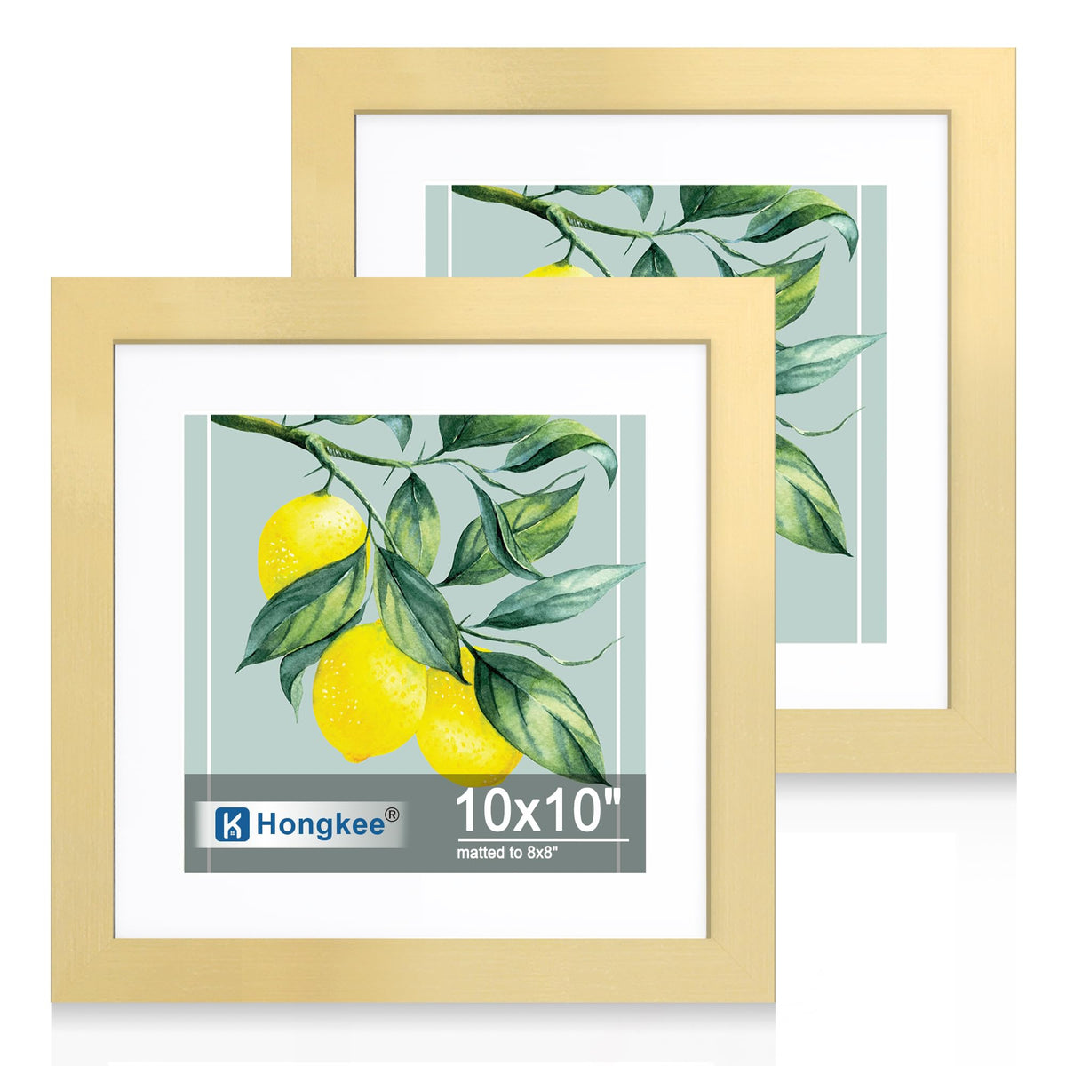 Hongkee 8x11 Picture Frame Set of 2, Real Glass, Rustic Brown Wood Frame