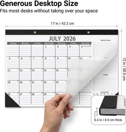 Desk Calendar 2026-2027-July 2026-Dec 2027-17" x 12"-Calendar 2026-2027
