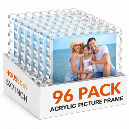 HOUSE DAY 3Pack Acrylic Picture Frame 5x7,Double Sided for Tabletop Display