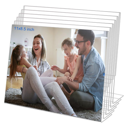 4x6 Acrylic Picture Frames, Set Of 6 Clear Acrylic Frameless Gift for Desktop Display, Standing Picture or Display Sign Holder with Inserts for Home Office - Horizontal