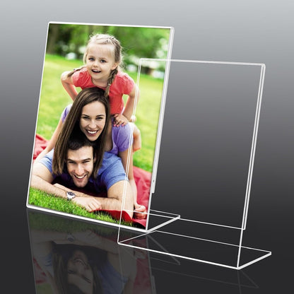 6 Pack 4x6 Inch Clear Acrylic Self Standing Picture Frames,Clear Photo Frame Stand Tabletop Display for Home or Office Décor，Vertical