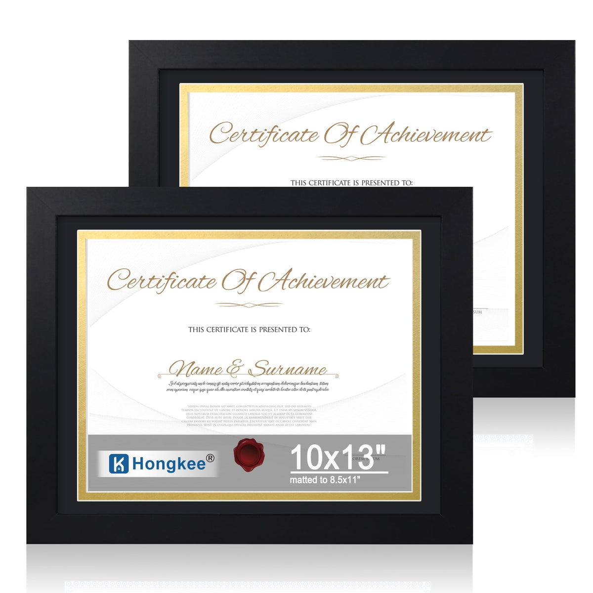 Hongkee 8x11 Picture Frame Set of 2, Real Glass, Rustic Brown Wood Frame