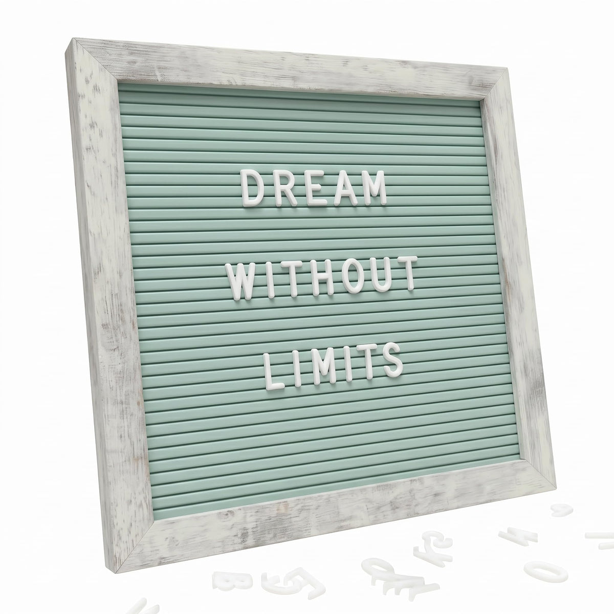 White Felt Letter Board 10x10in, 336 Letters, Wood Frame Message Board